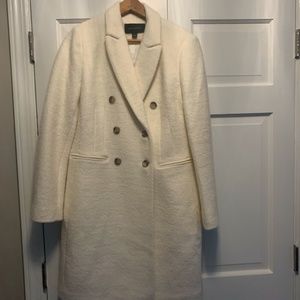 Winter White Knee Length Coat
